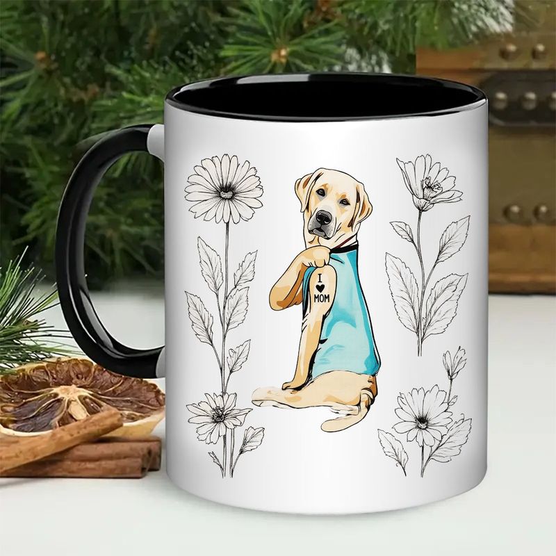 Tailorly Black Accent 11 oz Mug - a cute labrador