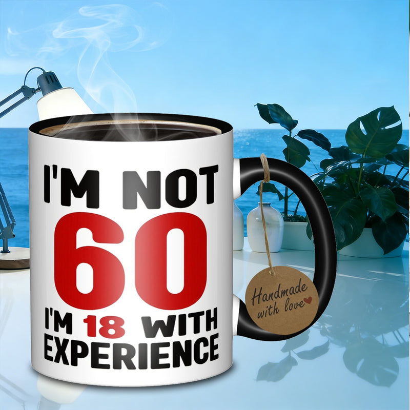 Tailorly Black Accent 11 oz Mug - humorous aging statement