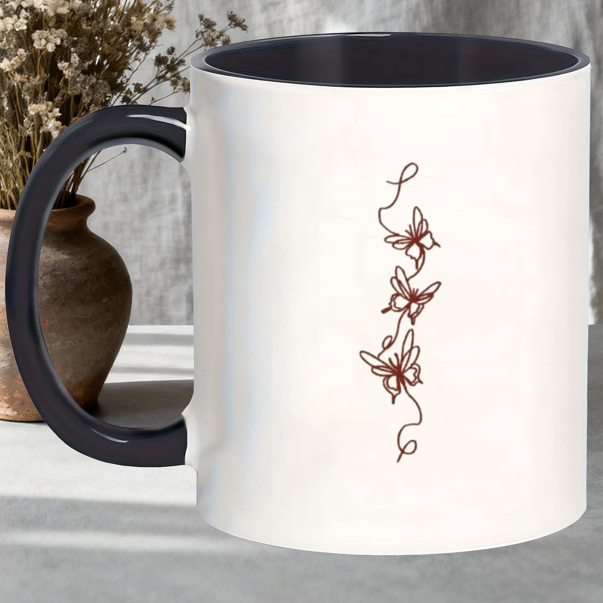 Tailorly Black Accent 11 oz Mug - embossed designs