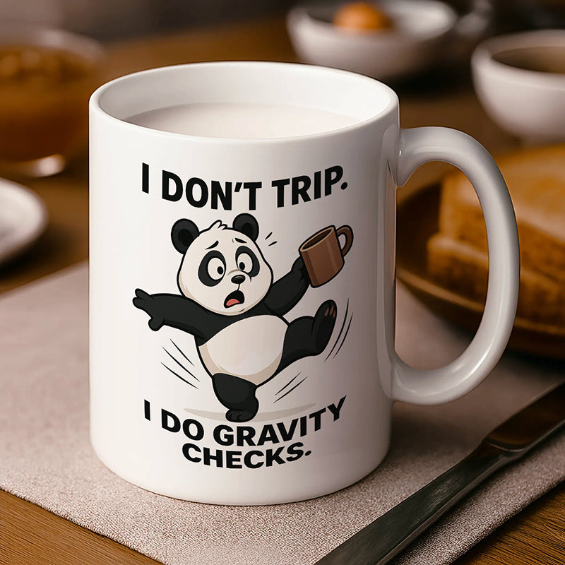 Tailorly White Ceramic 11 oz Mug - cute panda funny quote