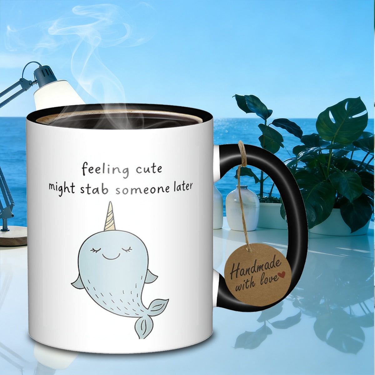 Tailorly Black Accent 11 oz Mug - a printed ceramic mug is suitable for office meetings family dinners daily drinking and other occasions as a