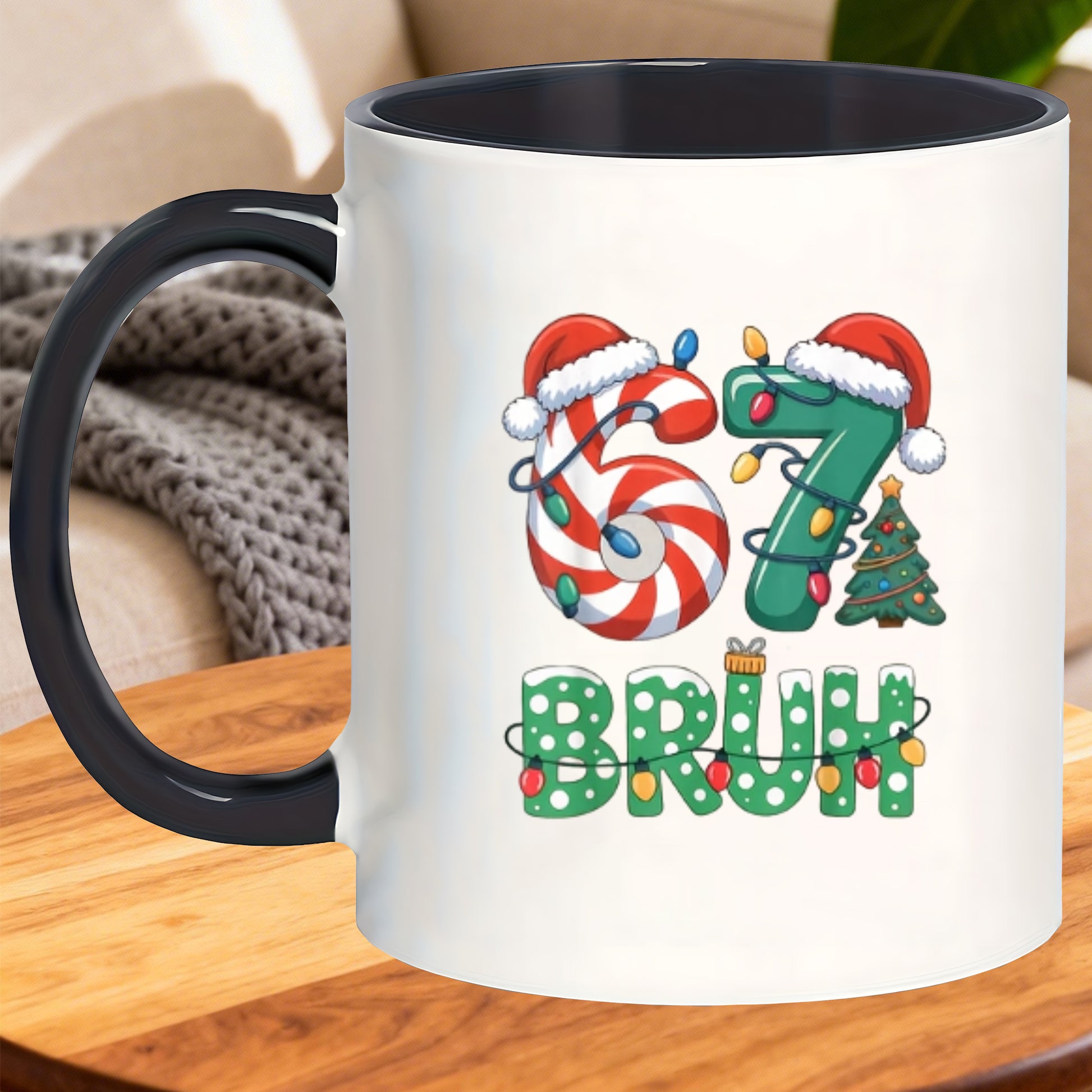 Tailorly Black Accent 11 oz Mug - artistic unique painted latte retro printed heat resistant tea funny meme