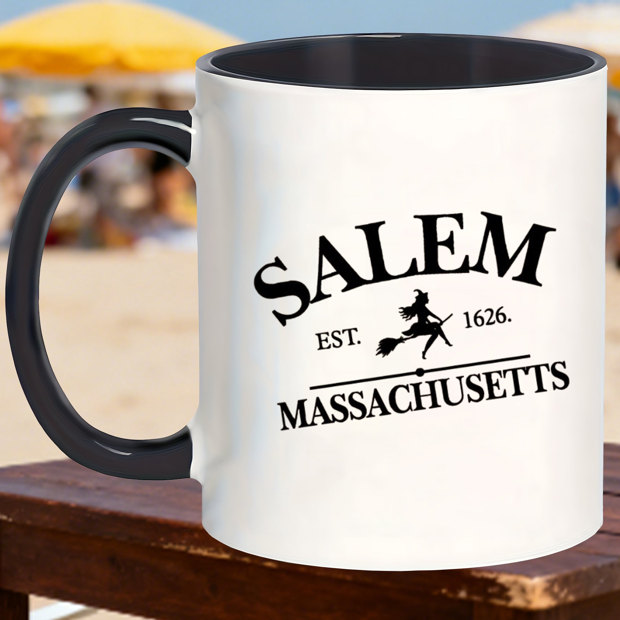 Tailorly Black Accent 11 oz Mug - cozy double walled insulated designs from salem in 1626