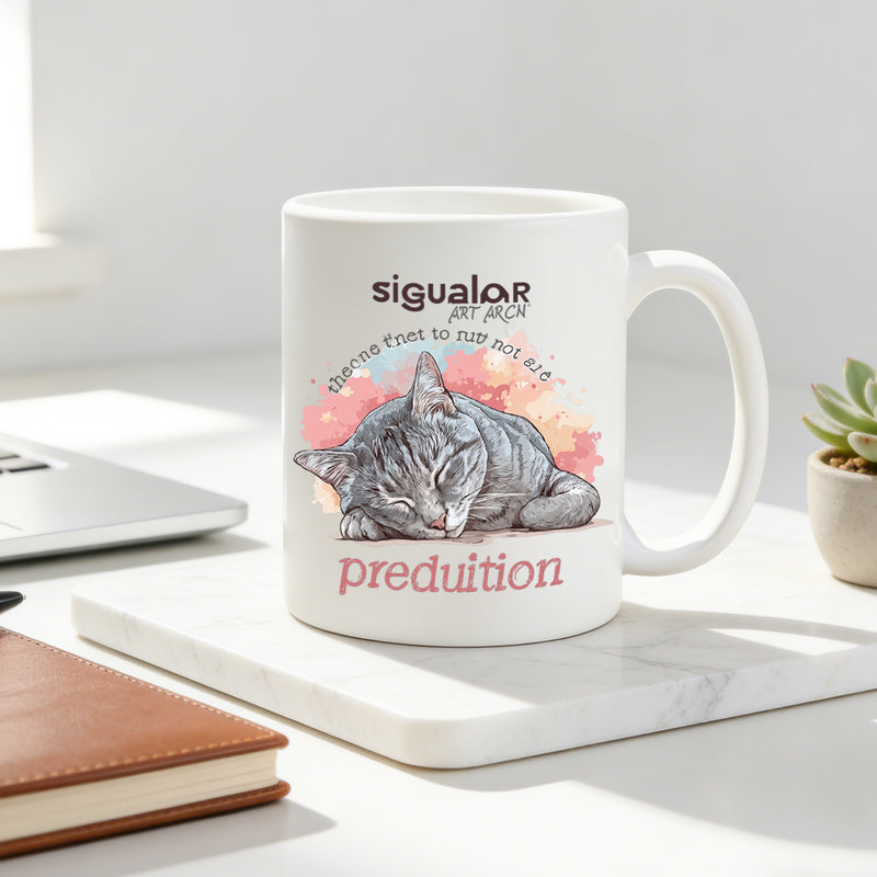 Tailorly White Ceramic 11 oz Mug - watercolor splatter art
