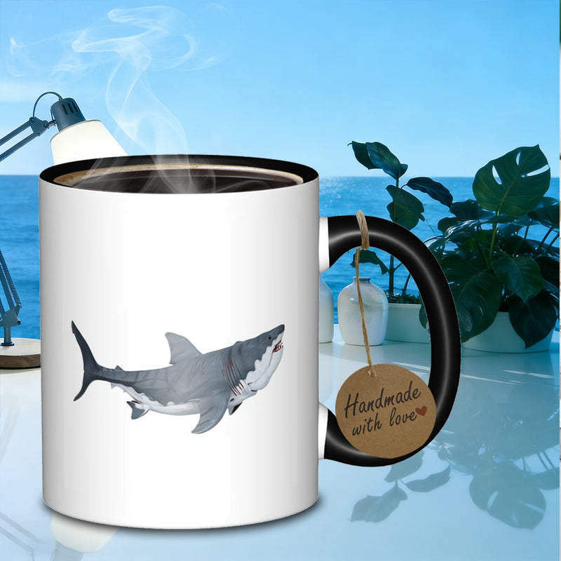Tailorly Black Accent 11 oz Mug - shark design
