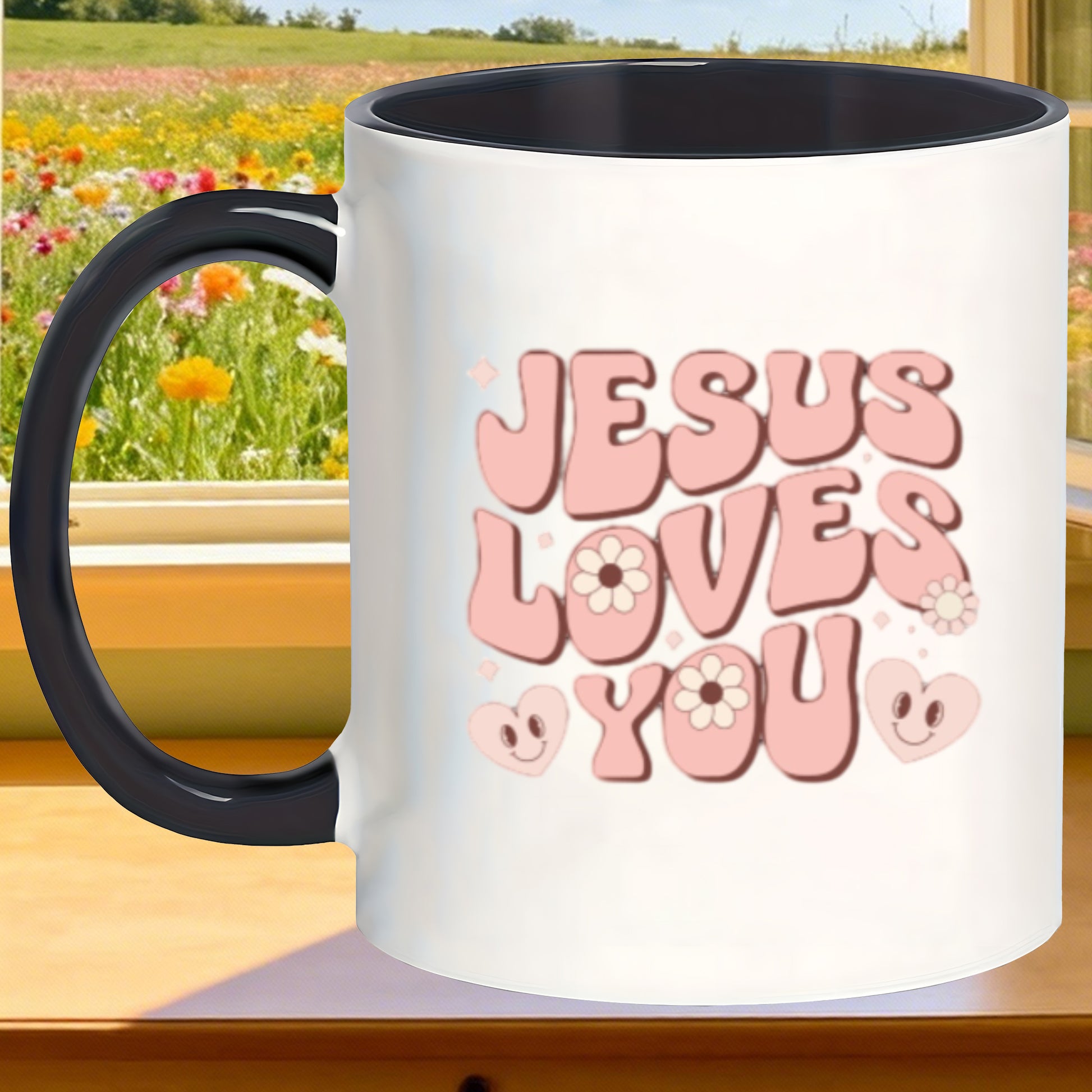 Tailorly Black Accent 11 oz Mug - durable porcelain mugs for the office sipping during desk work drinks while reading in or having while on