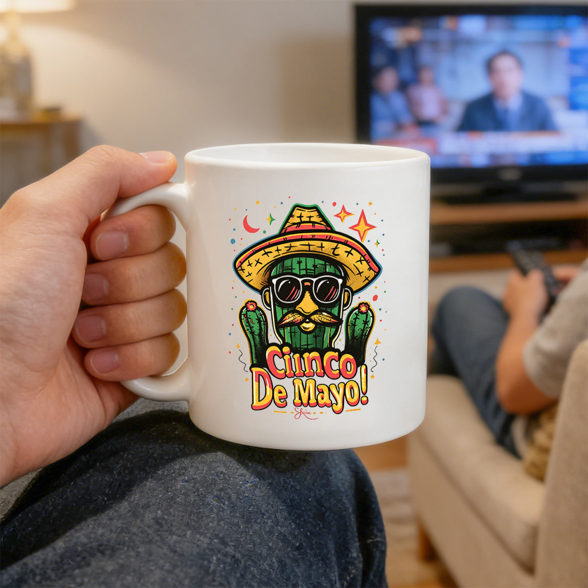 Tailorly White Ceramic 11 oz Mug - 11oz de mayo cool cactus coffee mug mexican ceramic cup fun gift for de mayo _6e674b6c65c14128816dfa7efe8e4a7a