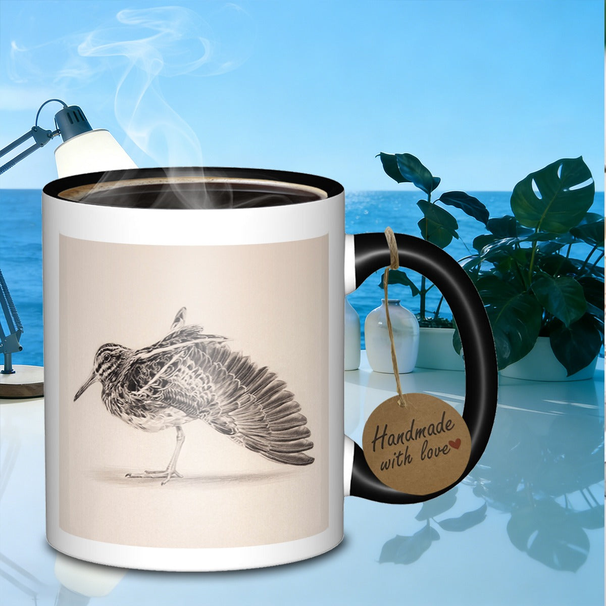 Tailorly Black Accent 11 oz Mug - detailed bird