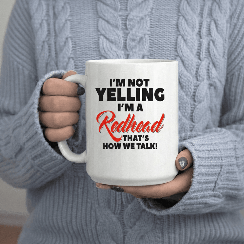 Tailorly White Ceramic 11 oz Mug - I m Not Yelling I m A How ! 11oz Printed Ceramic Mug Handmade Printed Coffee Cup Reusable Dishwasher Safe White