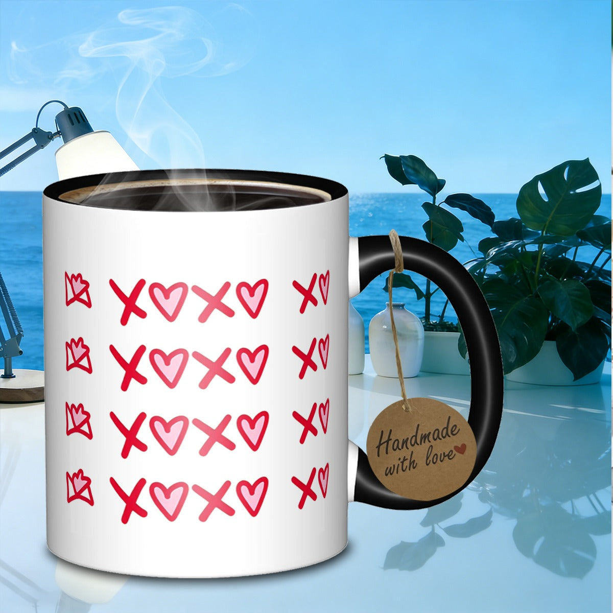 Tailorly Black Accent 11 oz Mug - hearts