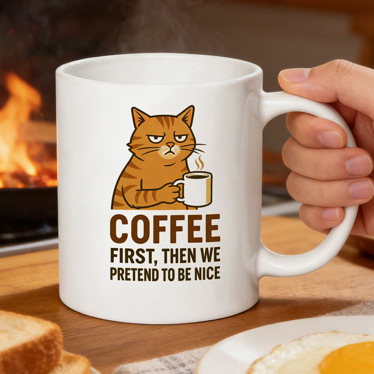 Tailorly White Ceramic 11 oz Mug - in toilet reading text