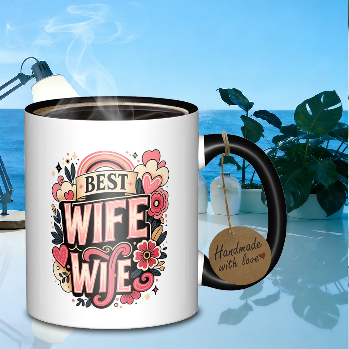 Tailorly Black Accent 11 oz Mug - best wife statement