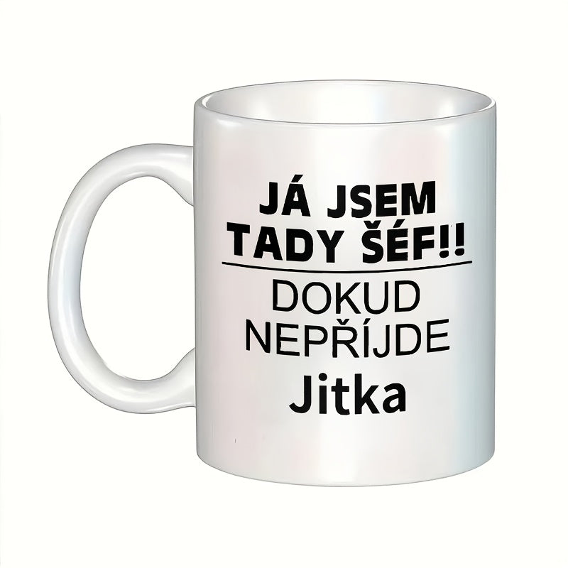 Tailorly White Ceramic 11 oz Mug - funny golf character boss here text