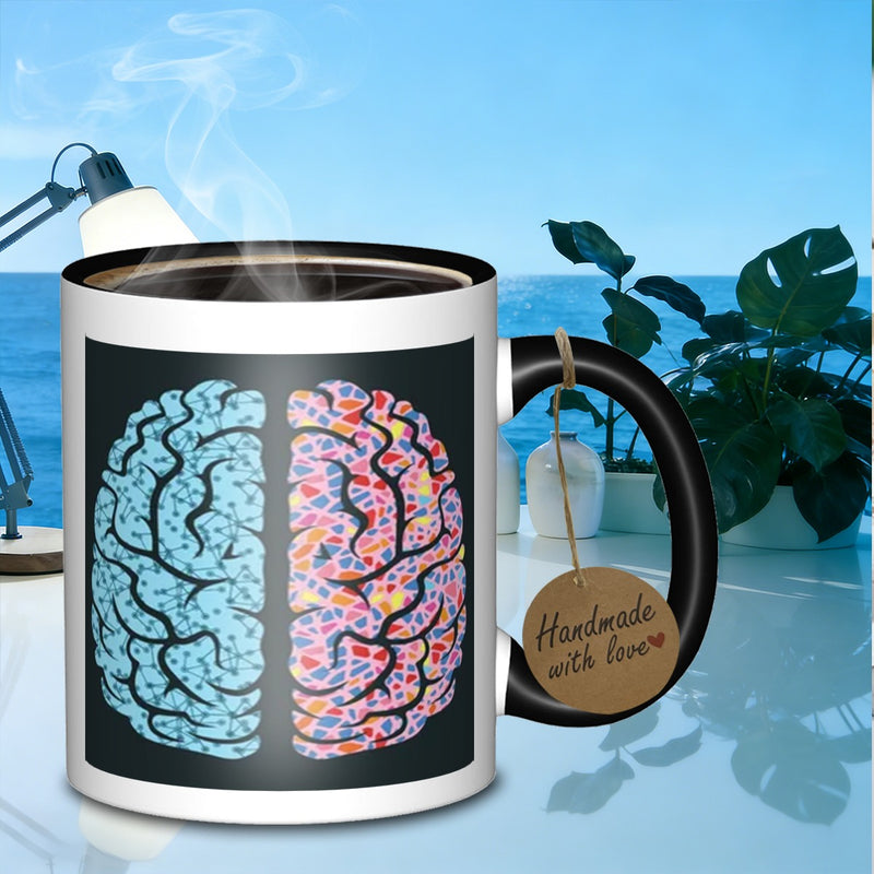 Tailorly Black Accent 11 oz Mug - brain