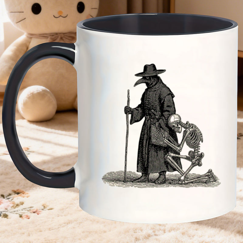 Tailorly Black Accent 11 oz Mug - plague medieval medicine theme