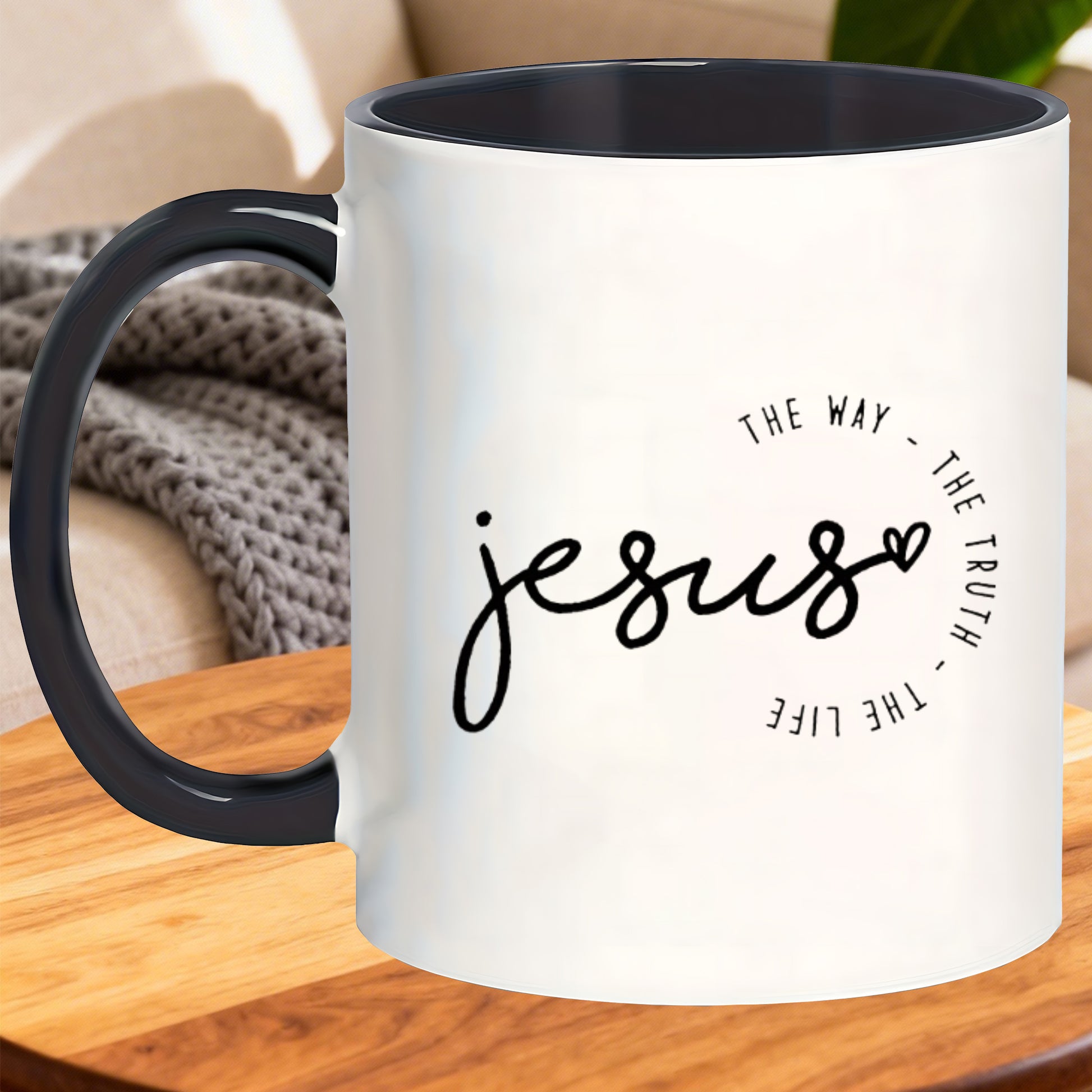 Tailorly Black Accent 11 oz Mug - colored fade resistant daily beverage the way christian mugs craft fair herbal party lemonade home