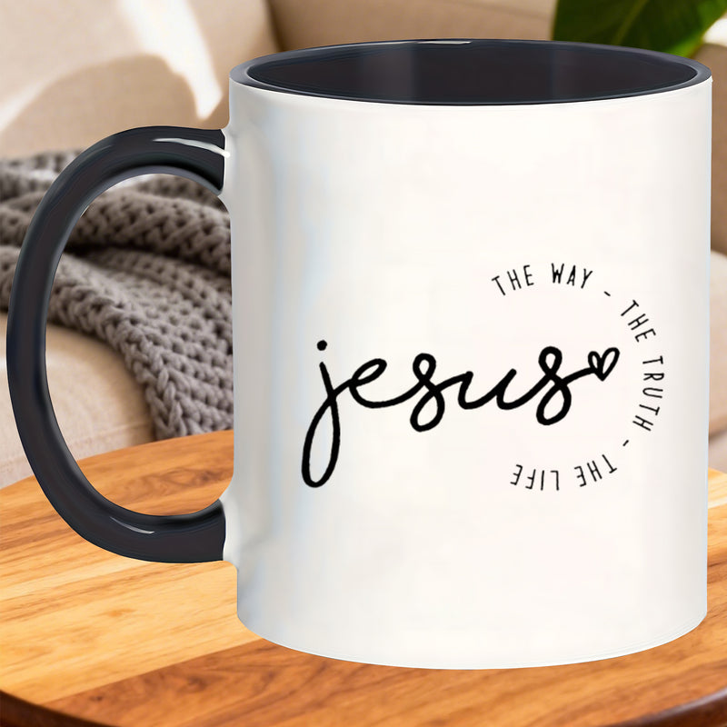 Tailorly Black Accent 11 oz Mug - colored fade resistant daily beverage the way christian mugs craft fair herbal party lemonade home