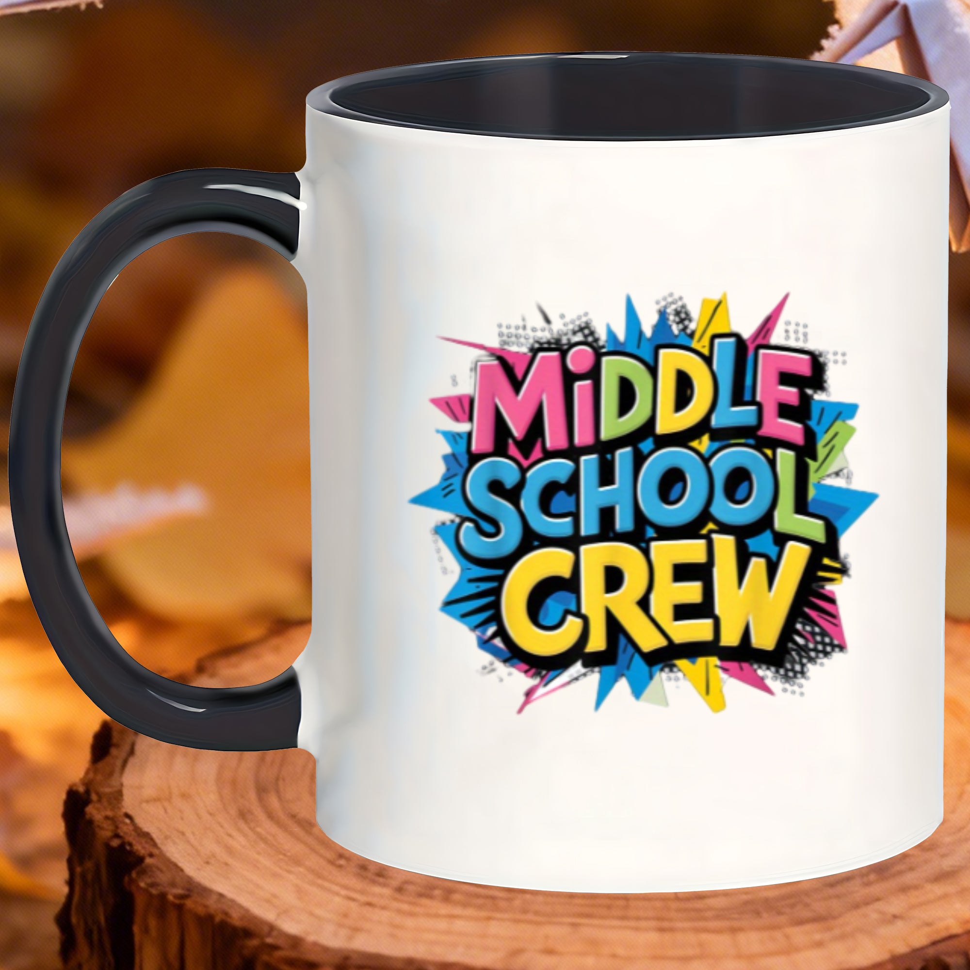 Tailorly Black Accent 11 oz Mug - durable ceramic microwave safe coffee middle mugs for holiday cider juice_177bb3664a3e4a619660e38ea6cb2b8b