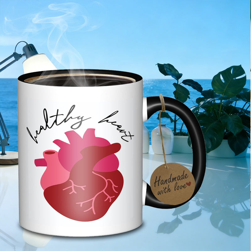 Tailorly Black Accent 11 oz Mug - healthy heavy heartshiny innovative cup galaxy tumbler suitable for daily work outdoor trips travel and used as a
