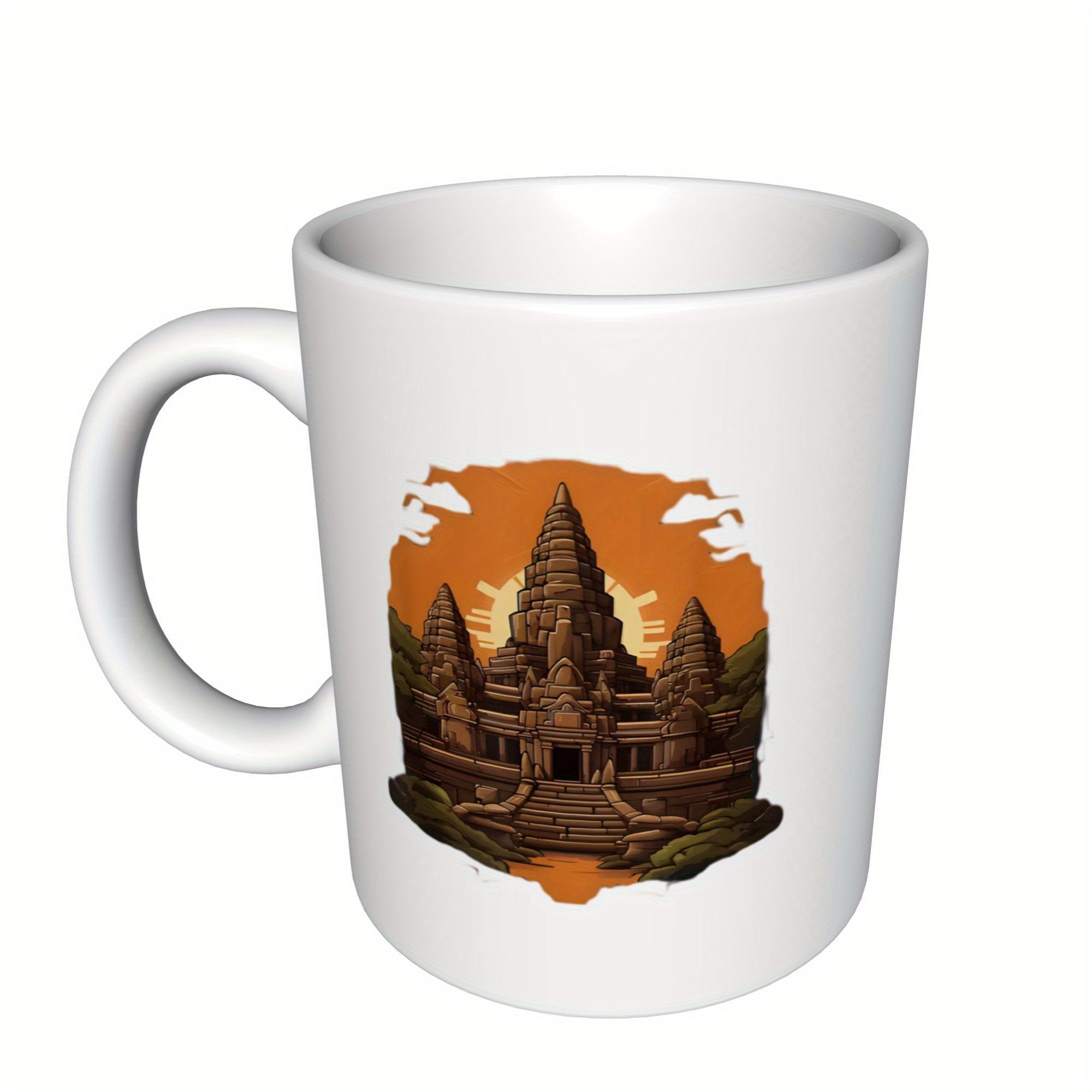 Tailorly White Ceramic 11 oz Mug - a single piece of a travel mug designed for sports lovers and office employees featuring a 11oz ceramic coffee cup