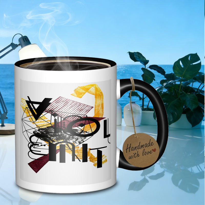 Tailorly Black Accent 11 oz Mug - geometric collage