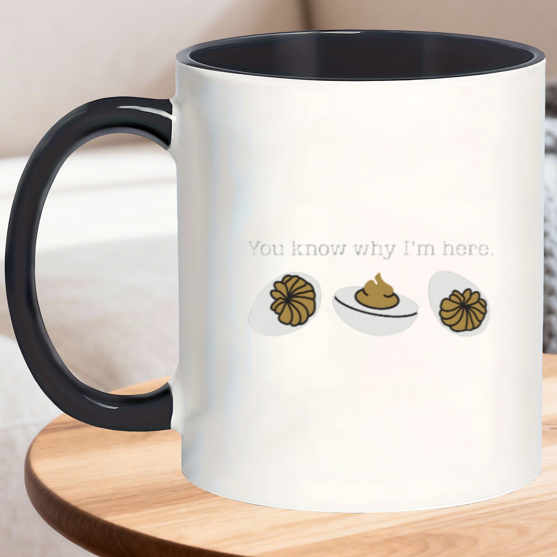Tailorly Black Accent 11 oz Mug - trendy patterned scratch resistant home why im here mugs designed for kitchen espresso patio iced coffee bedtime