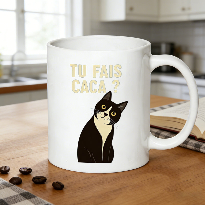 Tailorly White Ceramic 11 oz Mug - tu caca