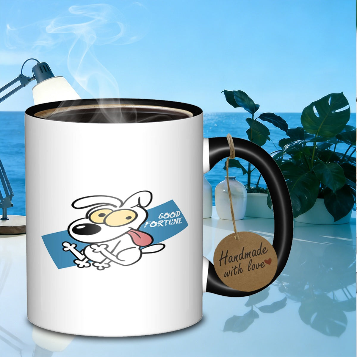 Tailorly Black Accent 11 oz Mug - cartoon good luck