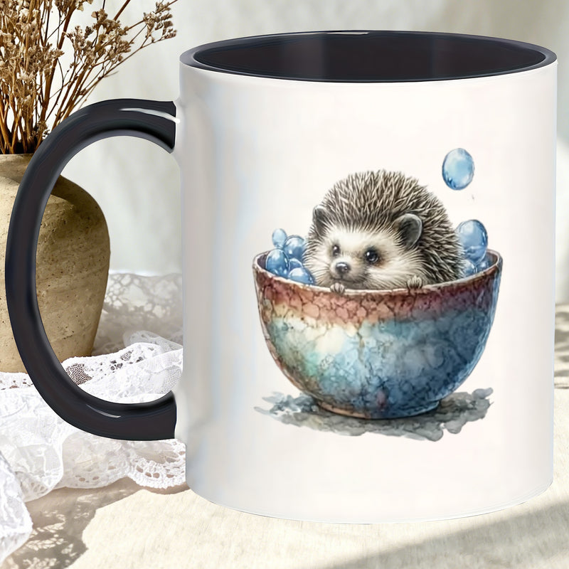 Tailorly Black Accent 11 oz Mug - animal bathtub bubbles