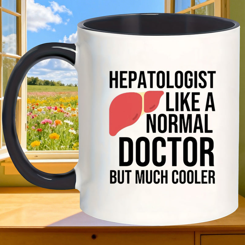 Tailorly Black Accent 11 oz Mug - multipurpose fun gift non slip heat tea hepatologist like a normal but much cooler text 1 mugs christmas