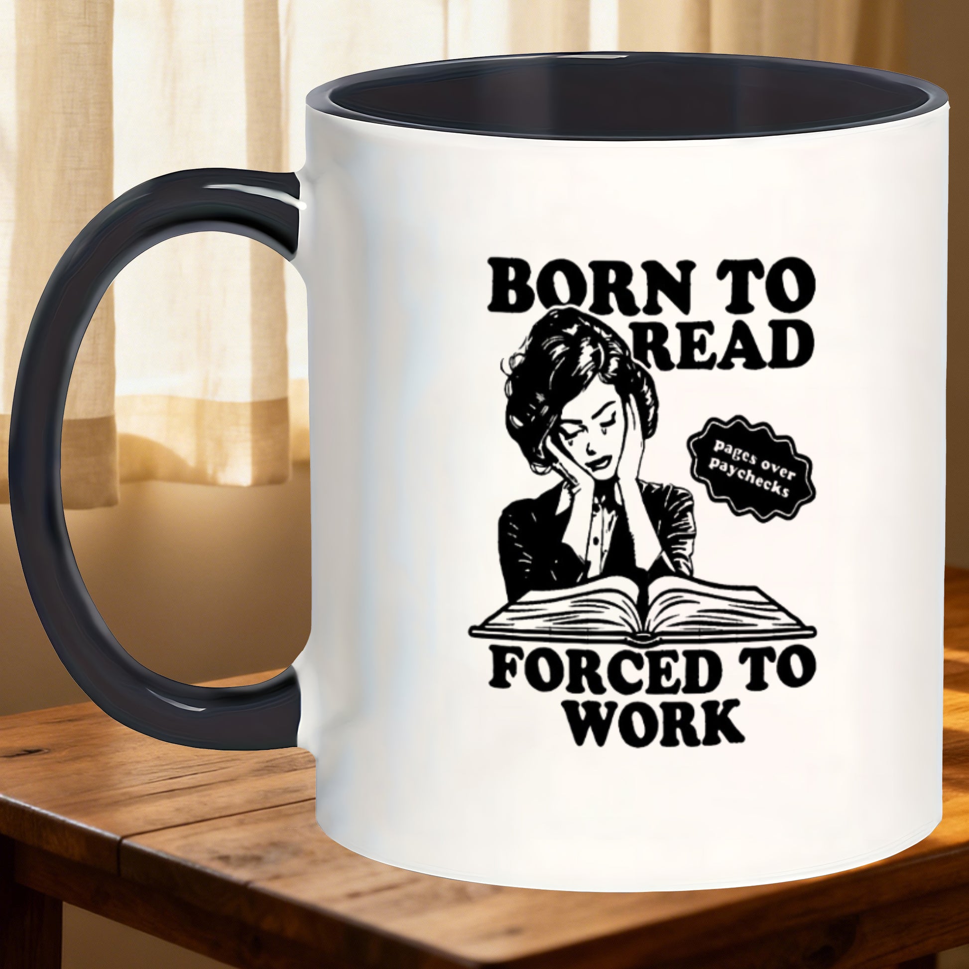Tailorly Black Accent 11 oz Mug - multipurpose fun gift non slip heat tea forced to work mugs presents for men humorous birthday and christmas