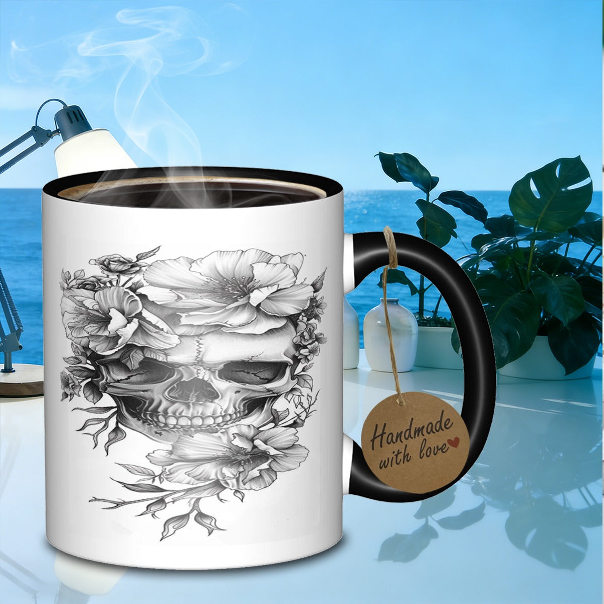 Tailorly Black Accent 11 oz Mug - skull