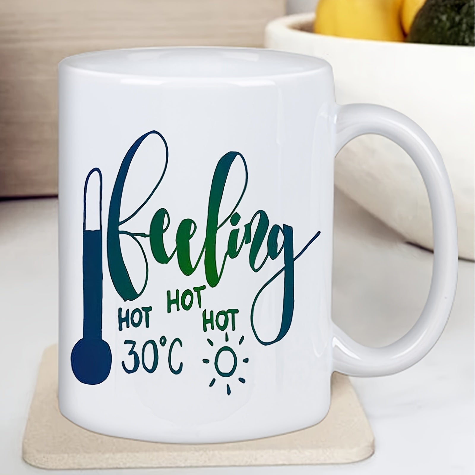 Tailorly White Ceramic 11 oz Mug - 1pc insulating ceramic mug office home or golf novelty tea cup suitable for hot drinks ideal for office use or as a