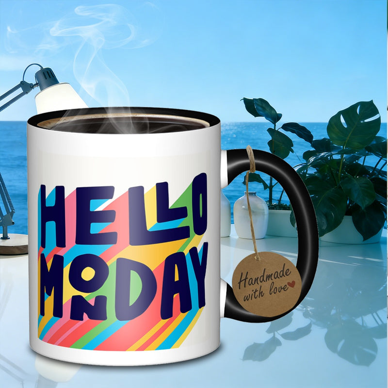 Tailorly Black Accent 11 oz Mug - hello mondaydaily office mug sublimation suitable for daily work outdoor trips travel and used as a