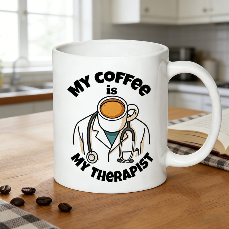 Tailorly White Ceramic 11 oz Mug - is 11oz mug coffee cup design gift for coffee and healthcare workers_341b346ab34047aeaf5e97ec4c3e2169
