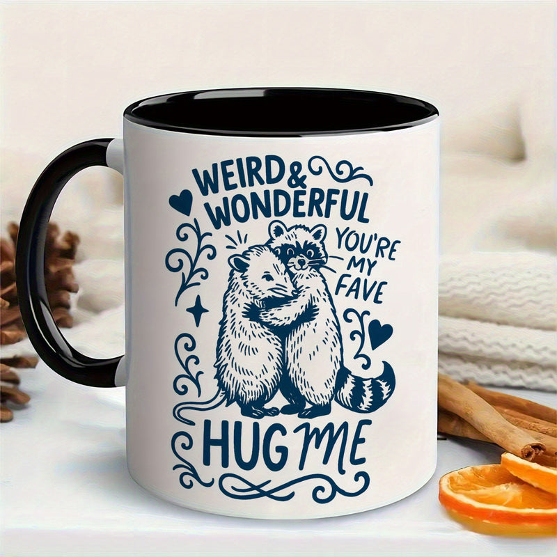 Tailorly Black Accent 11 oz Mug - cat face with heart eyes