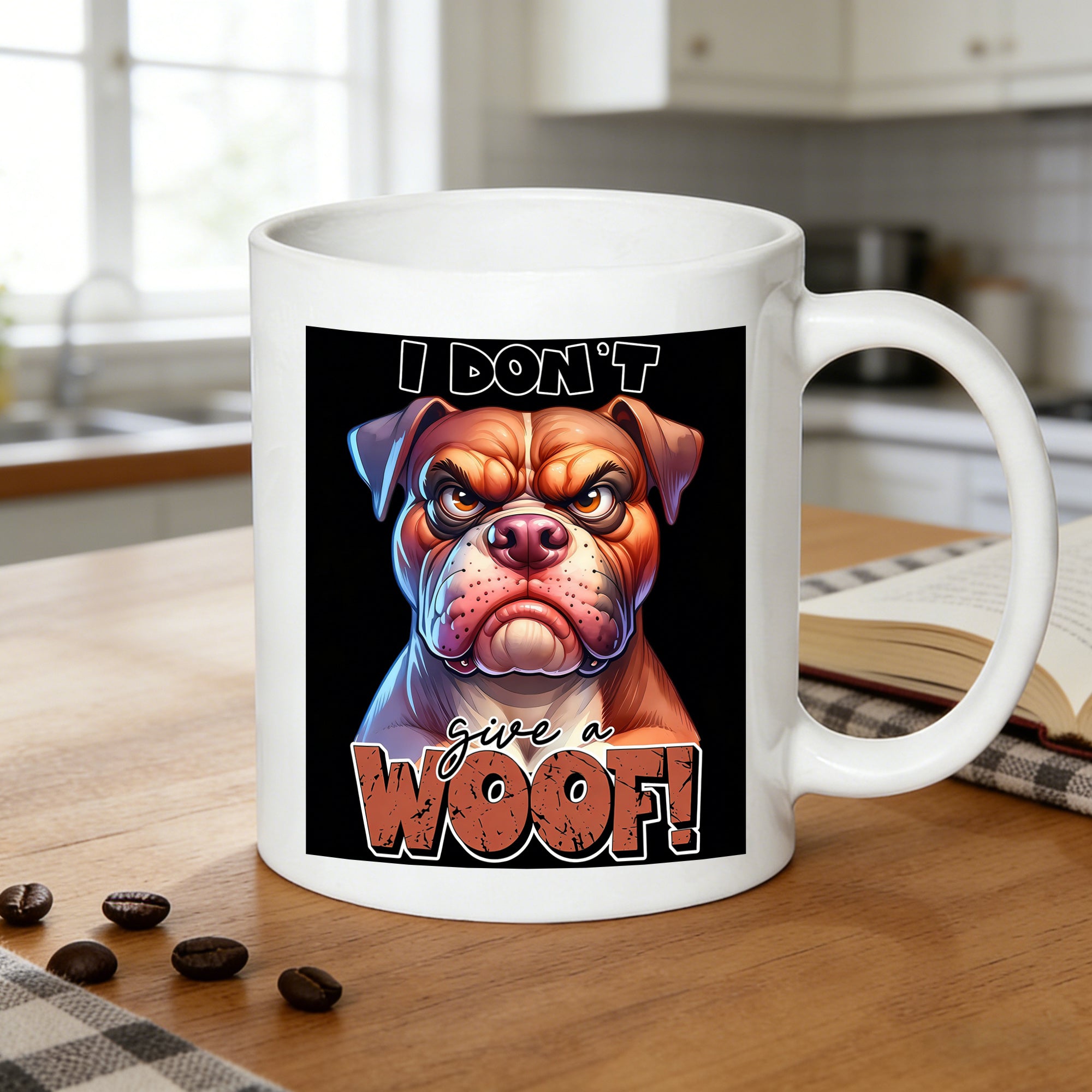 Tailorly White Ceramic 11 oz Mug - bulldog