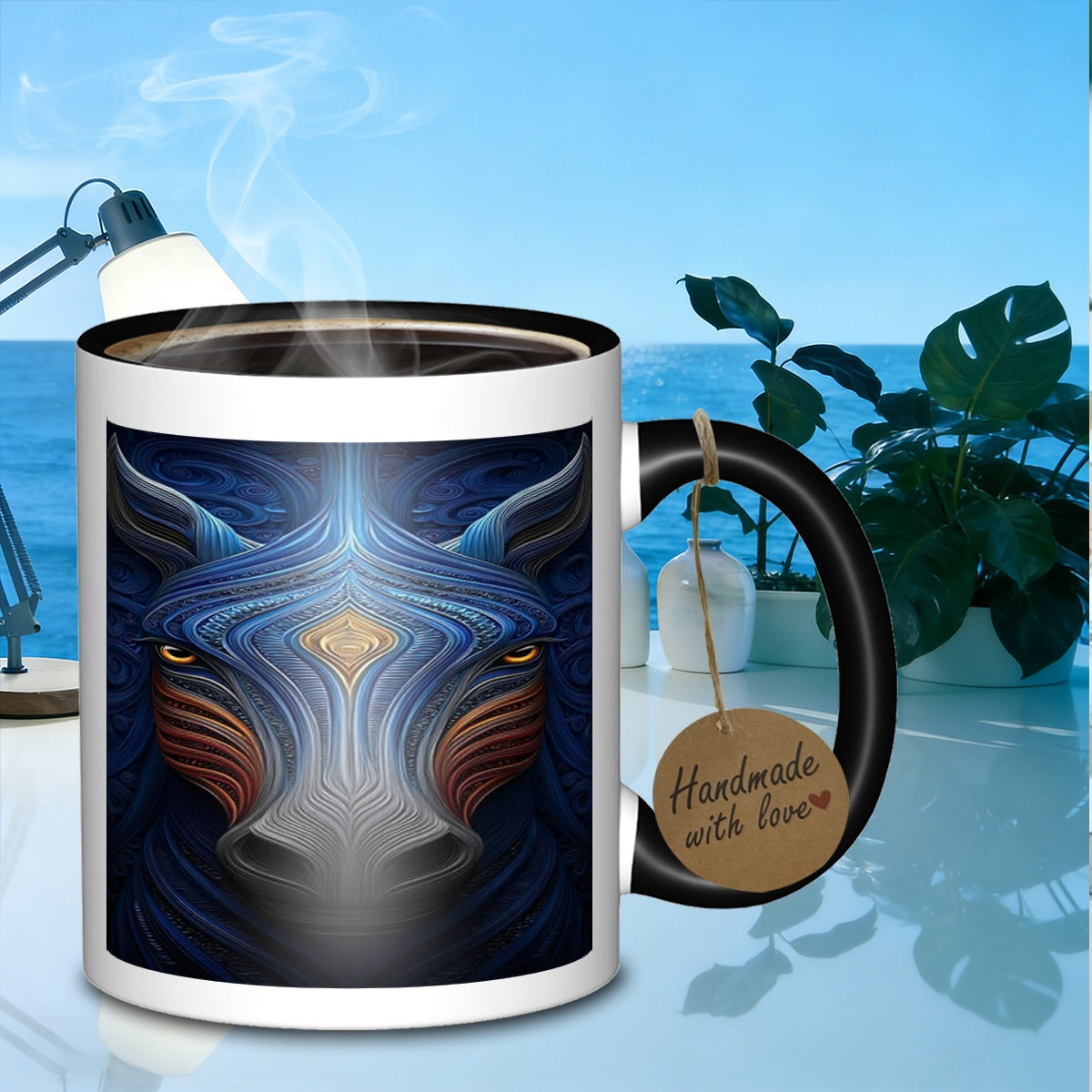 Tailorly Black Accent 11 oz Mug - equestrian themed design