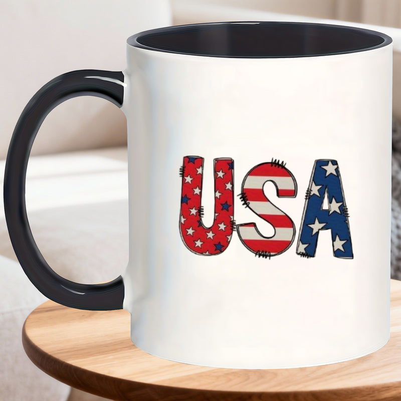 Tailorly Black Accent 11 oz Mug - humorous tea cup with Christmas， Thanksgiving， Valentine's Day elements