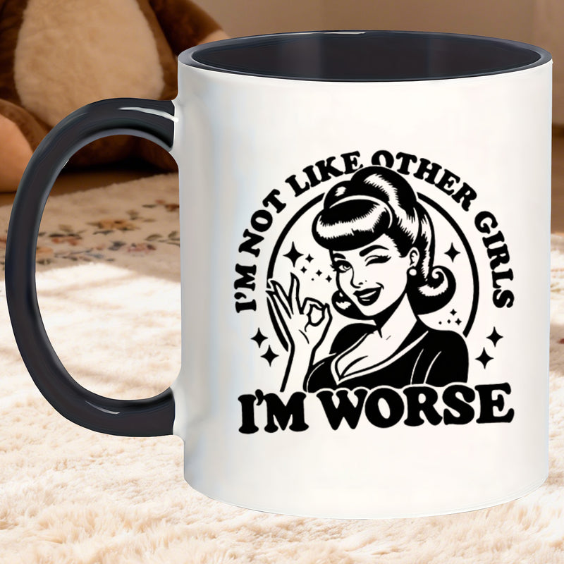 Tailorly Black Accent 11 oz Mug - comfortable and insulated humorous mugs are perfect for your lattes sunday hot chocolates and tea