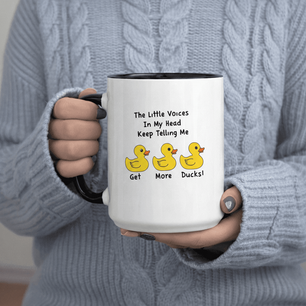 Tailorly Black Accent 11 oz Mug - Ducks