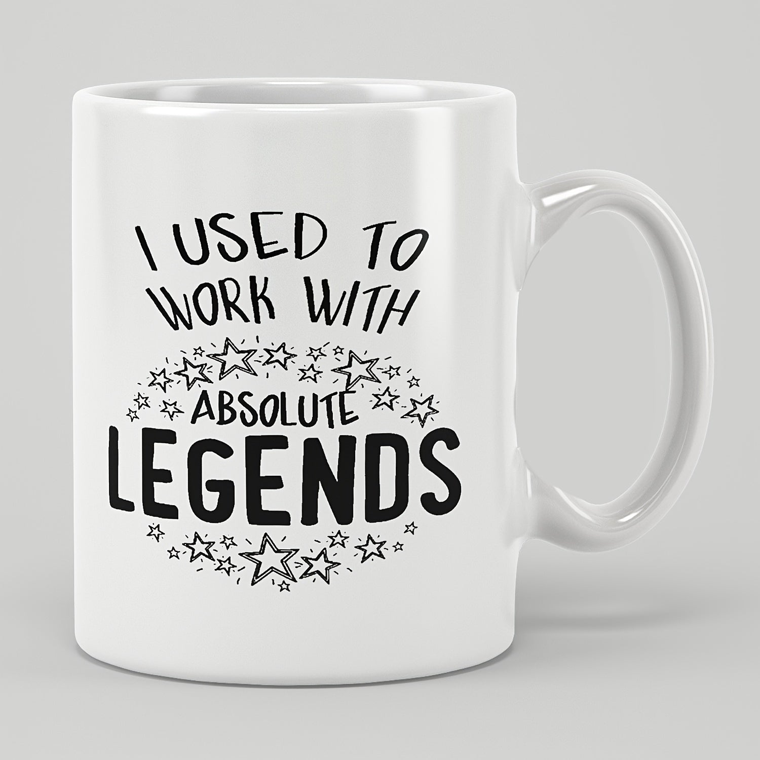 Tailorly White Ceramic 11 oz Mug - funny retirement text "i used to work with"