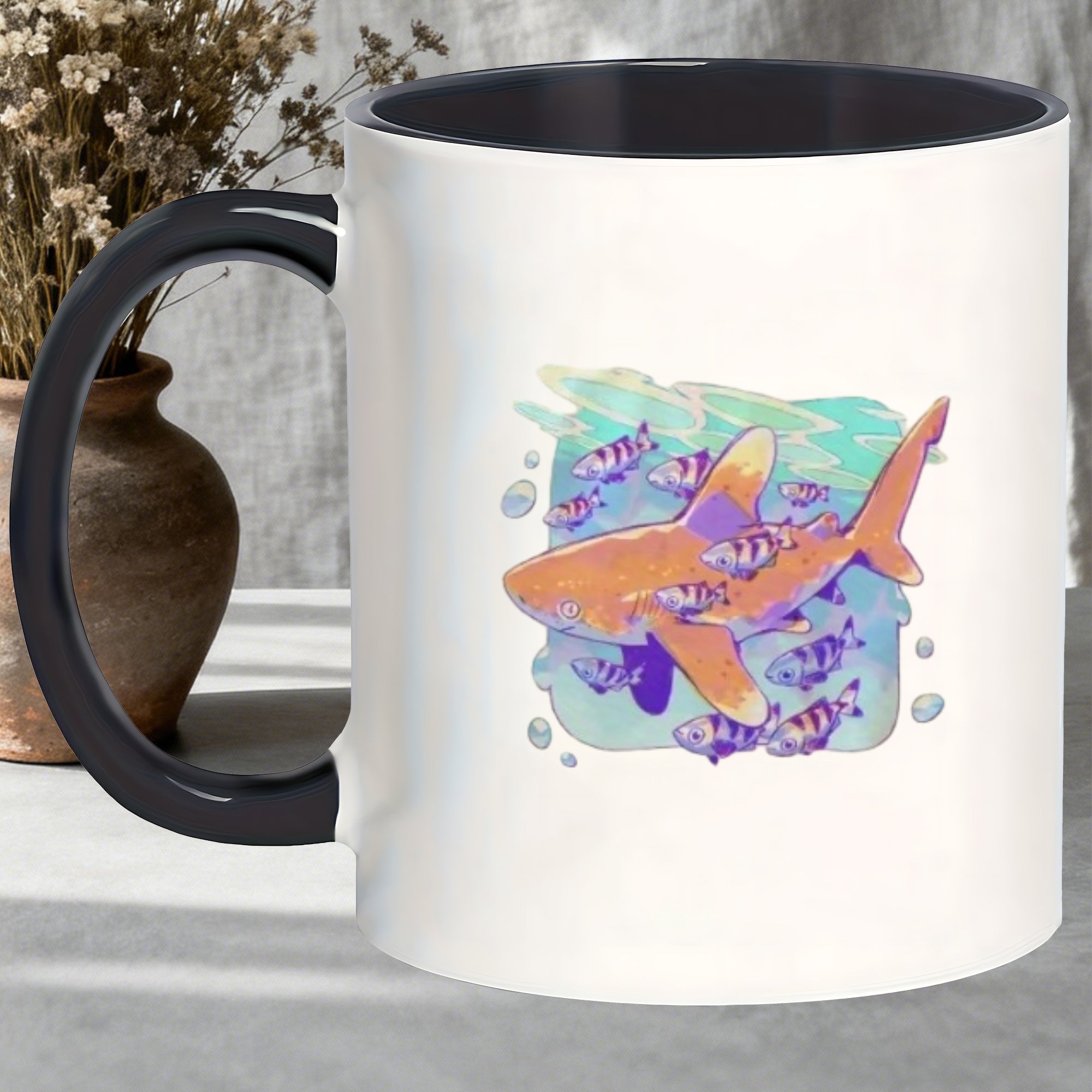 Tailorly Black Accent 11 oz Mug - elegant frosted mugs drinks coffee in the tea at the dinner table or during a solo movie_345793c95dca445c9d214da5f49b3eb3