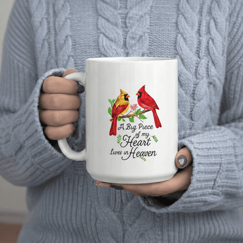 Tailorly White Ceramic 11 oz Mug - A Big Lives in Heaven Birds