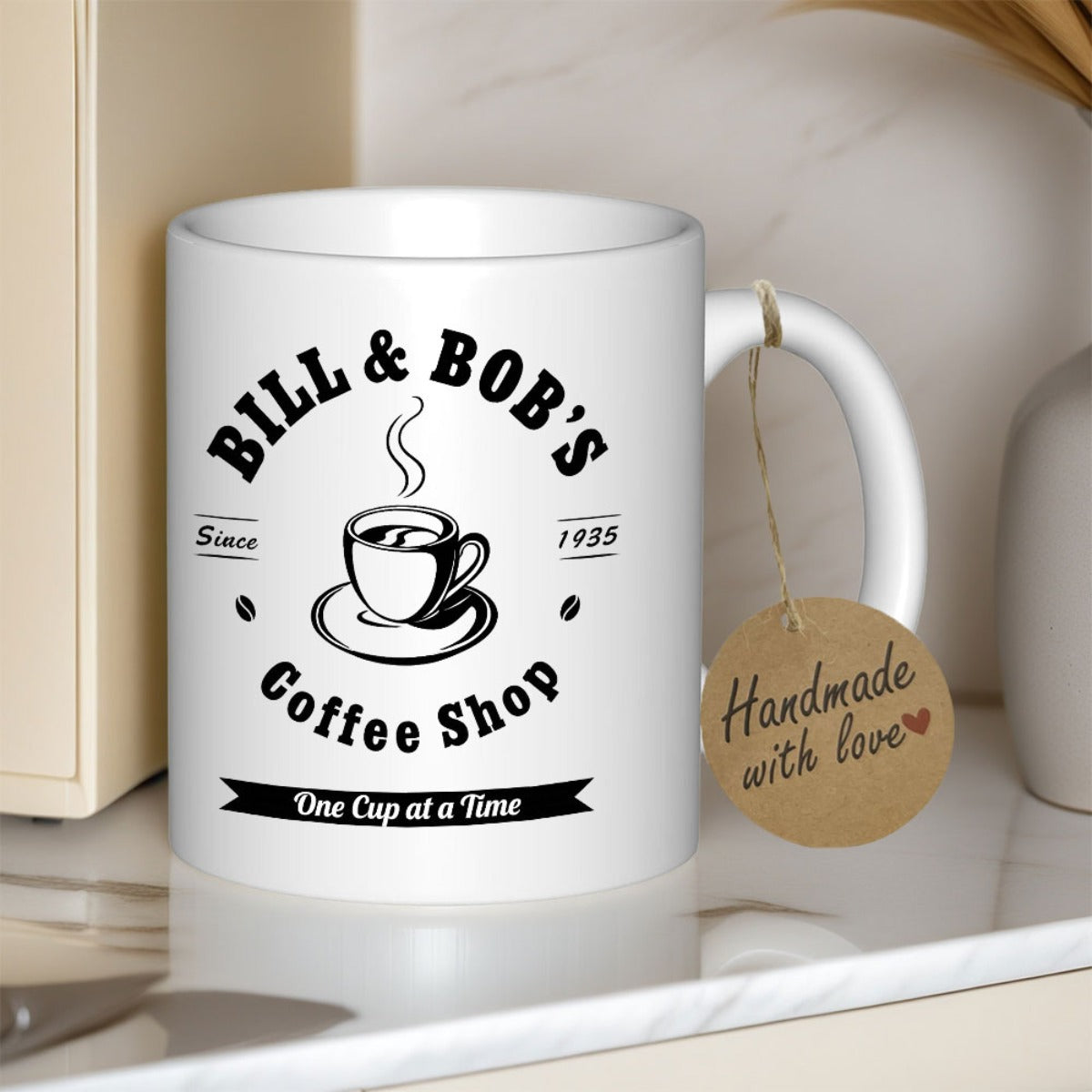 Tailorly White Ceramic 11 oz Mug - christmas vintage design inspirational quote