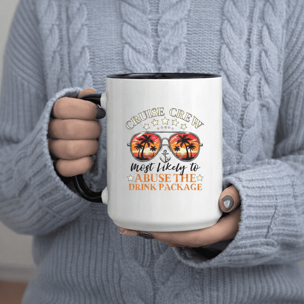 Tailorly Black Accent 11 oz Mug - Cruise Crew The Drink Package