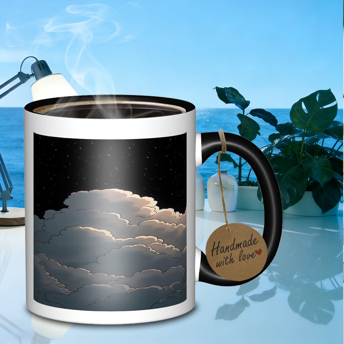 Tailorly Black Accent 11 oz Mug - night stars