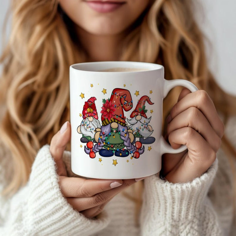 Tailorly White Ceramic 11 oz Mug - humorous art featuring christmas brothers
