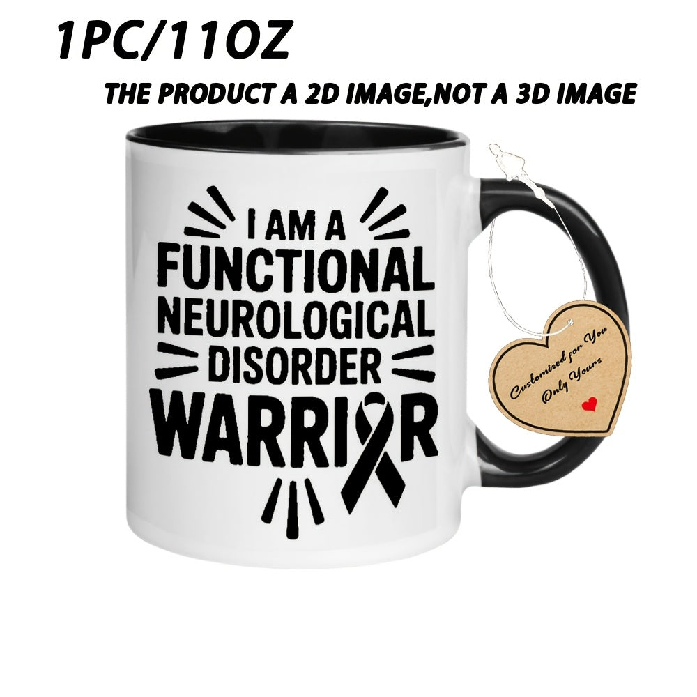 Tailorly Black Accent 11 oz Mug - Warrior Ribbon