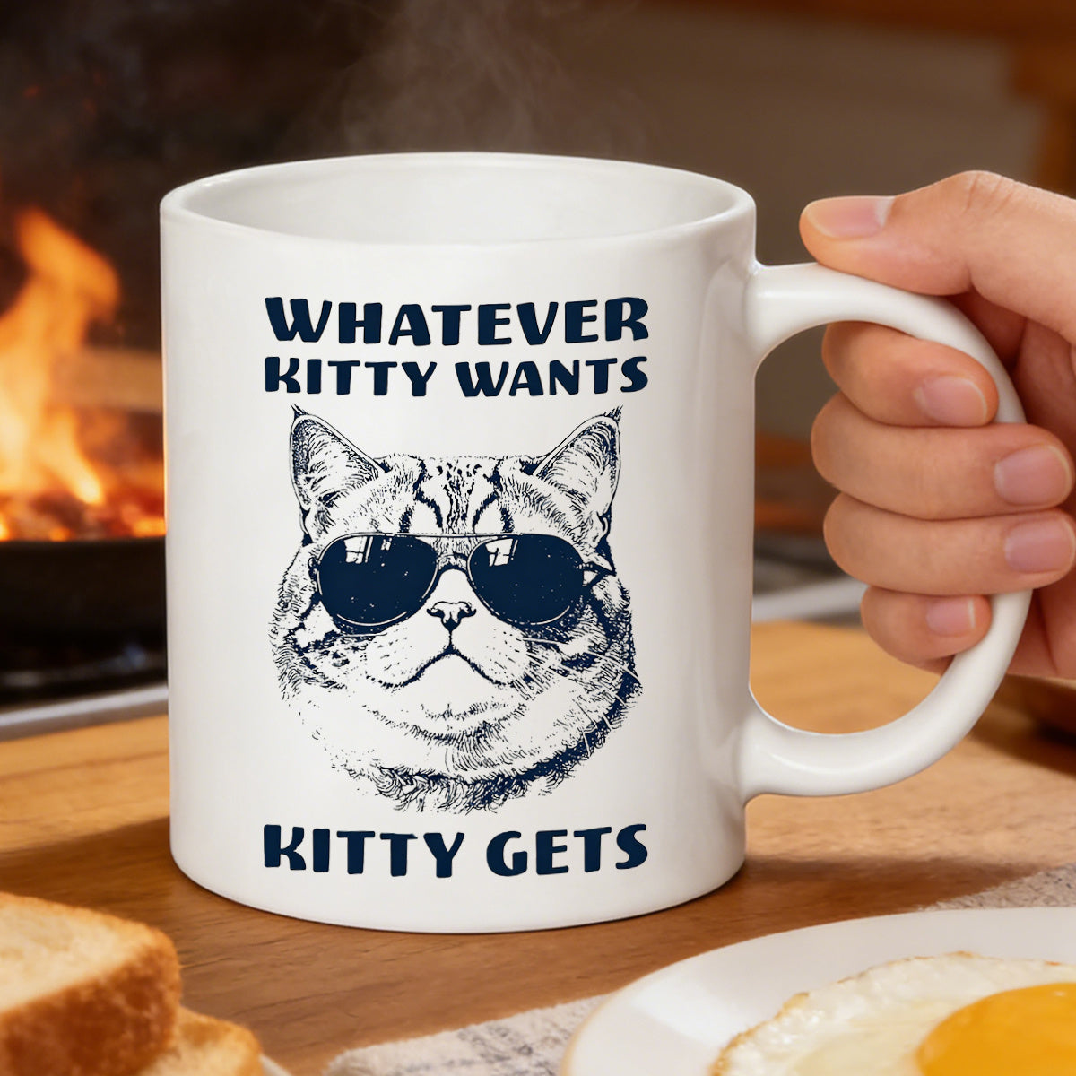 Tailorly White Ceramic 11 oz Mug - whatever kitty kitty cat 11oz ceramic mug cat coffee cup sassy or desk great for independent